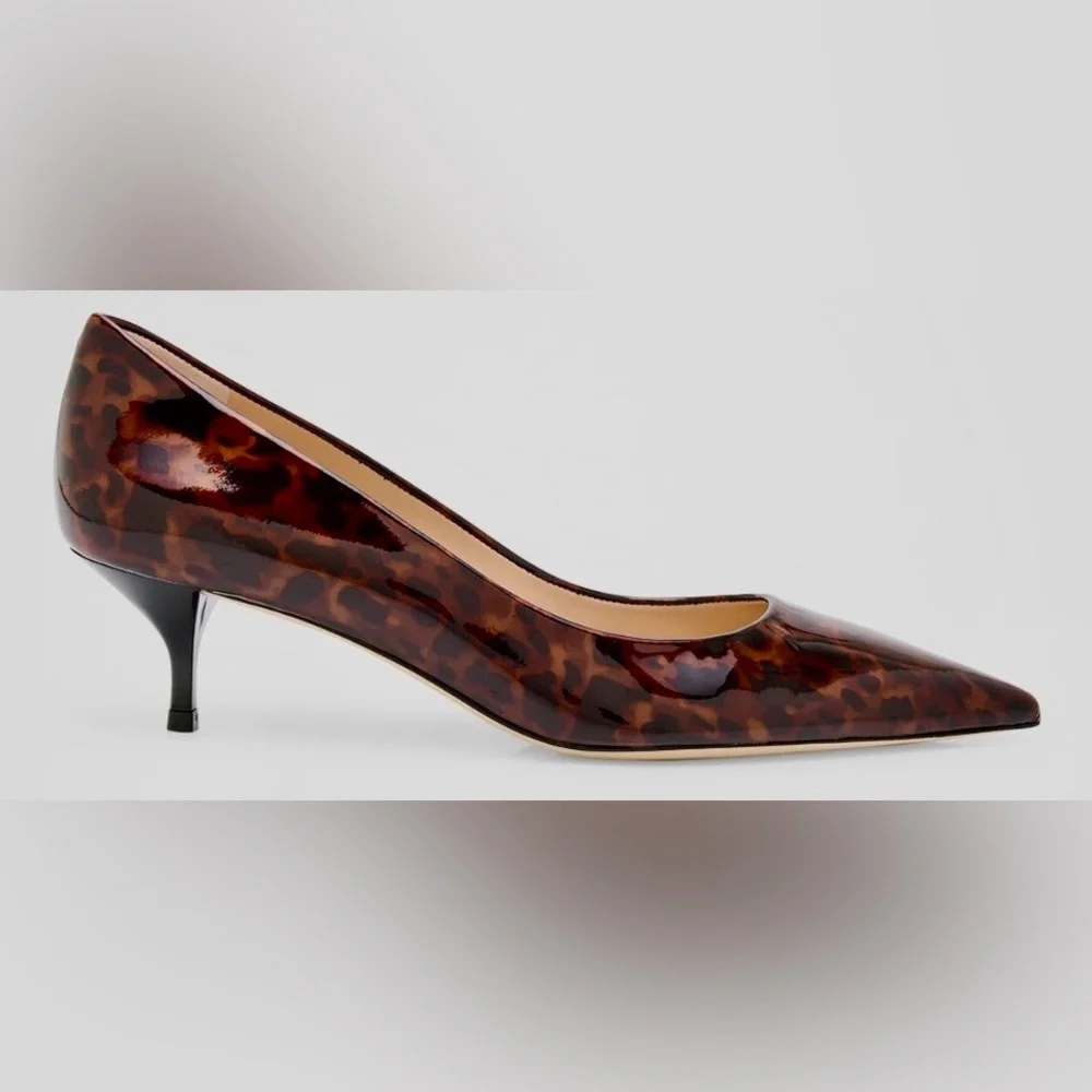 Stuart Weitzman “Stuart Power 50” Patent Pumps Brown in tortoise-print leather - Picture 8 of 8